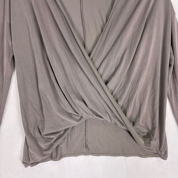 Abercrombie & Fitch Brown V Neck Twist Front Long Sleeve Top Size XS - Picture 4 of 8